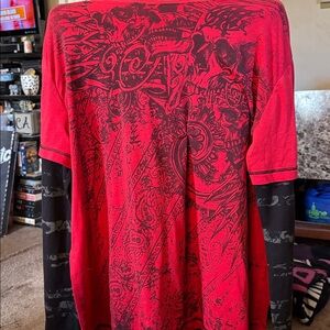 MMA Elite Red and Black Graphic thermal Long Sleeve Shirt